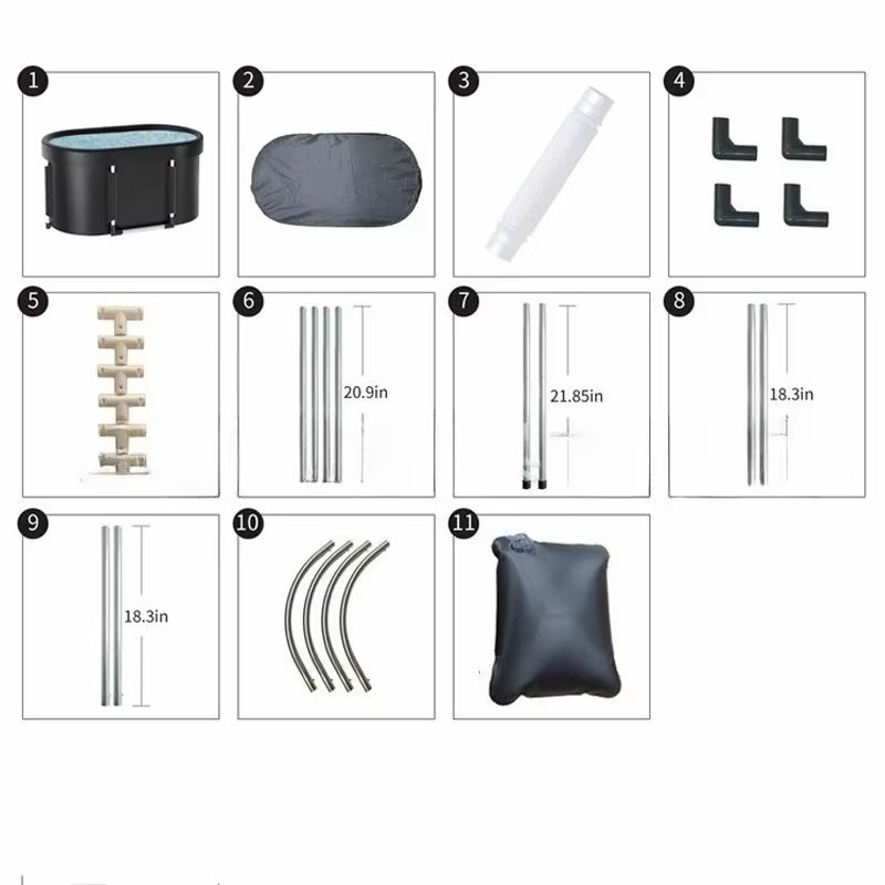 Ice Bath Tub for Athletes Multiple Layered Portable Outdoor Cold Plunge Tub for Recovery,Cold Plunge for Family-Foldable