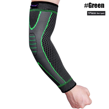 Sports Arm Compression Sleeves Anti-Slip Elbow Support Youth Adult Cycling Basketball Football Volleyball Baseball Tennis Golf